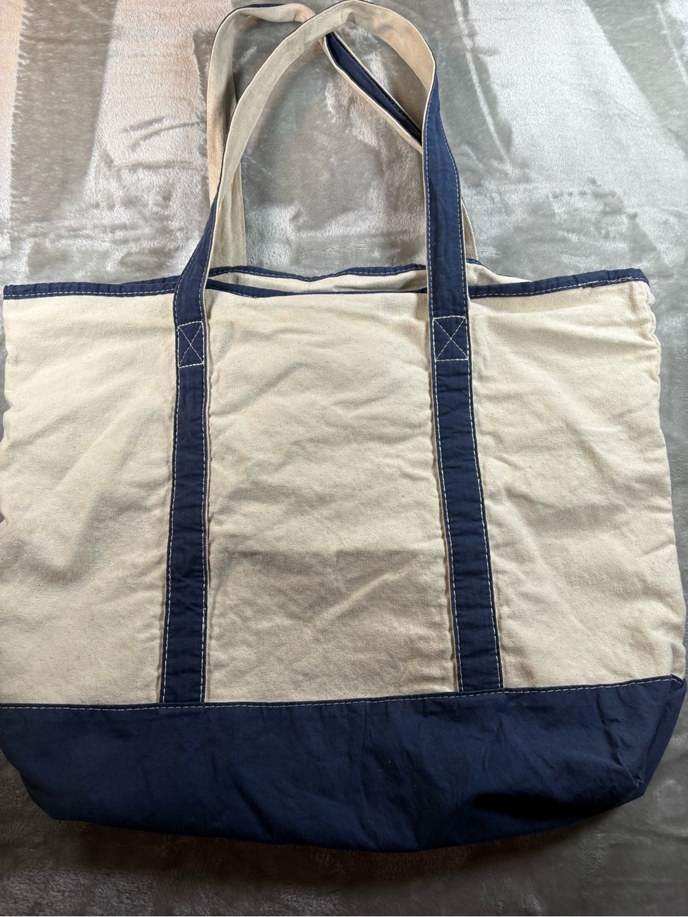 Cotton Tote Coastal Navy White